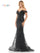 Prom Dresses Long Off Shoulder Glitter Mesh Prom Dress Black