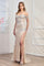 Prom Dresses Fitted Long Formal Beaded Prom Corset Dress Silver