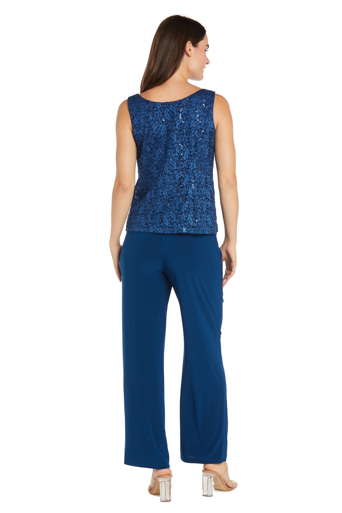Pant Suit Long Sequin Pantsuit Dress Peacock