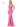 Prom Dresses Long Beaded Mesh Front Slit Cross Back Satin Prom Dress  Hot Pink