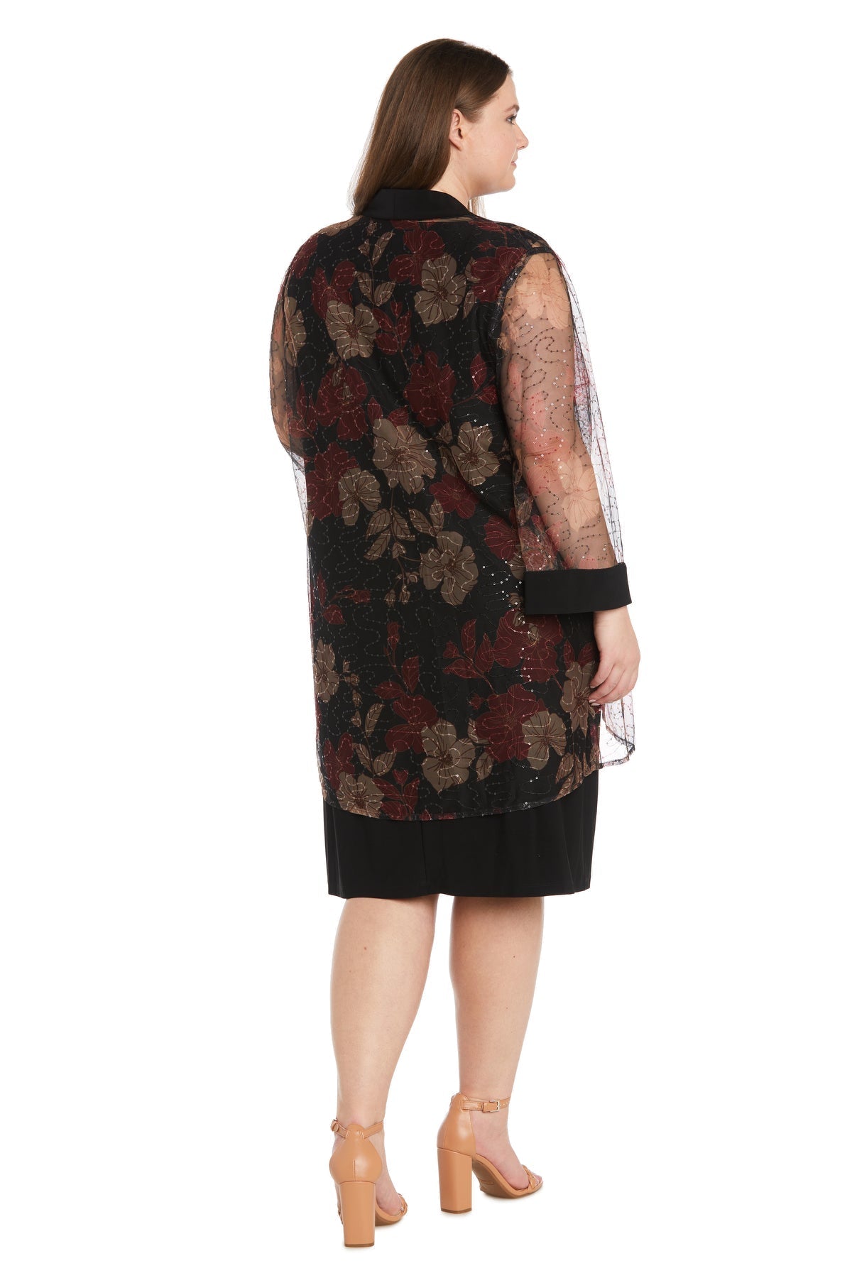 Plus Size Dresses Short Plus Size Glitter Jacket Dress Black/Red