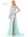 Prom Dresses Long Beaded Mesh Corset Bodice Layered Prom Dress  Mint