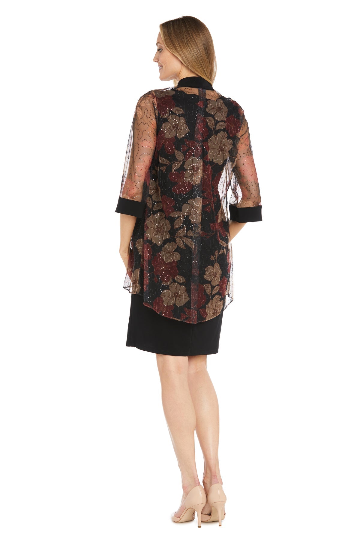 Mother of the Bride Dresses Glitter Short Petite Mother of the Bride Jacket Dress Black/Red