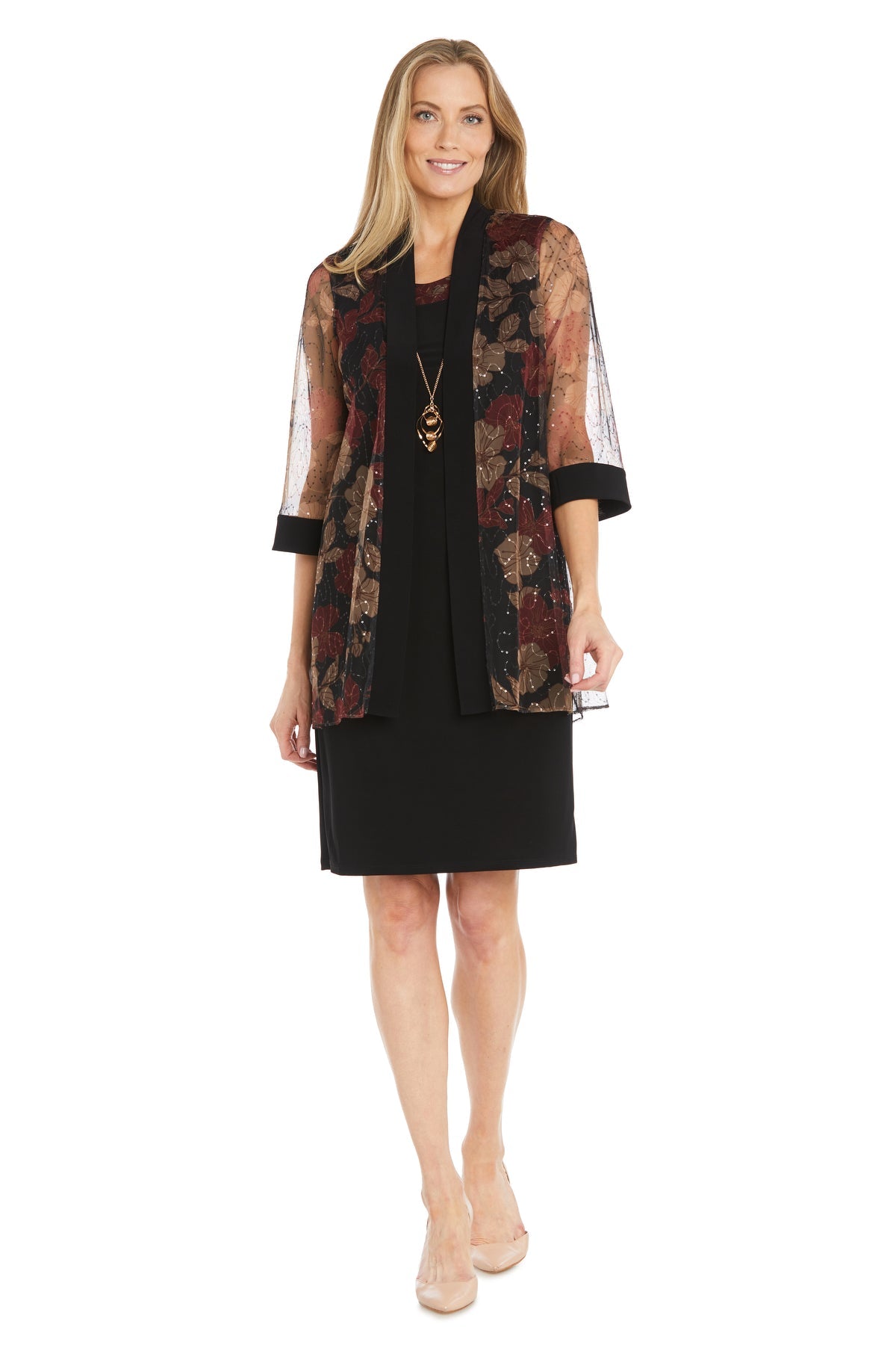Mother of the Bride Dresses Glitter Short Petite Mother of the Bride Jacket Dress Black/Red