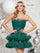 Cocktail Dresses Short A Line Crinkled Dress Deep Green