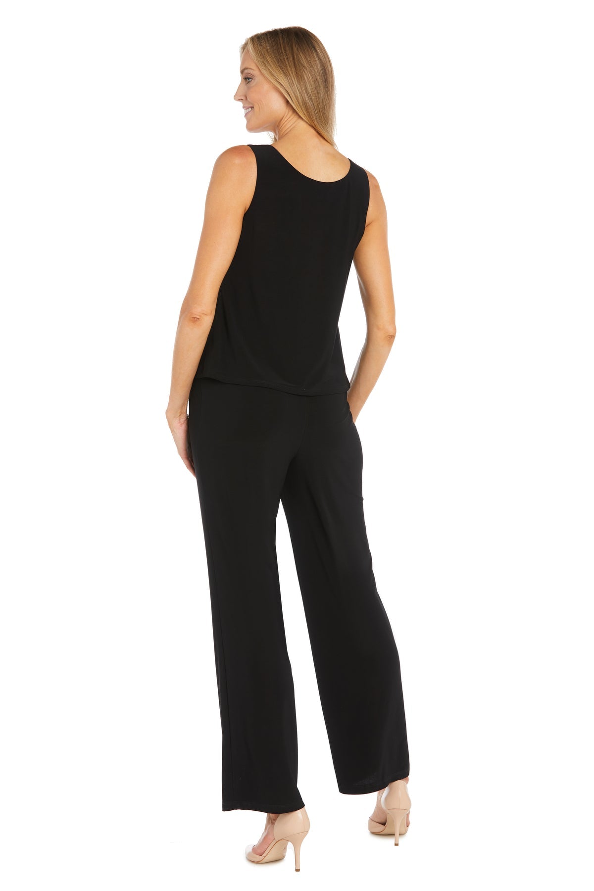 Pant Suit Long Formal Petite Jacket Pant Suit Champagne/Black