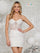 Cocktail Dresses  Fitted Short Beaded Mini Dress Off White