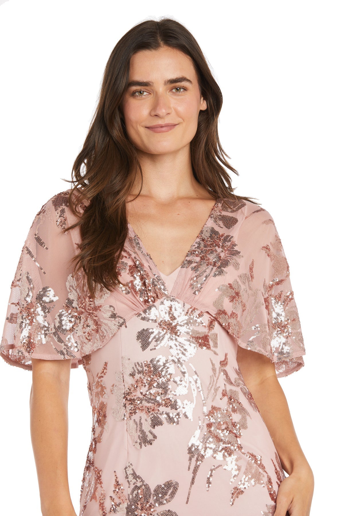 Cocktail Dresses Short Sequin Floral Petite Cocktail Dress Rose