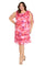 Plus Size Dresses Plus Size Short Floral Ruffle Dress Lilac/Coral