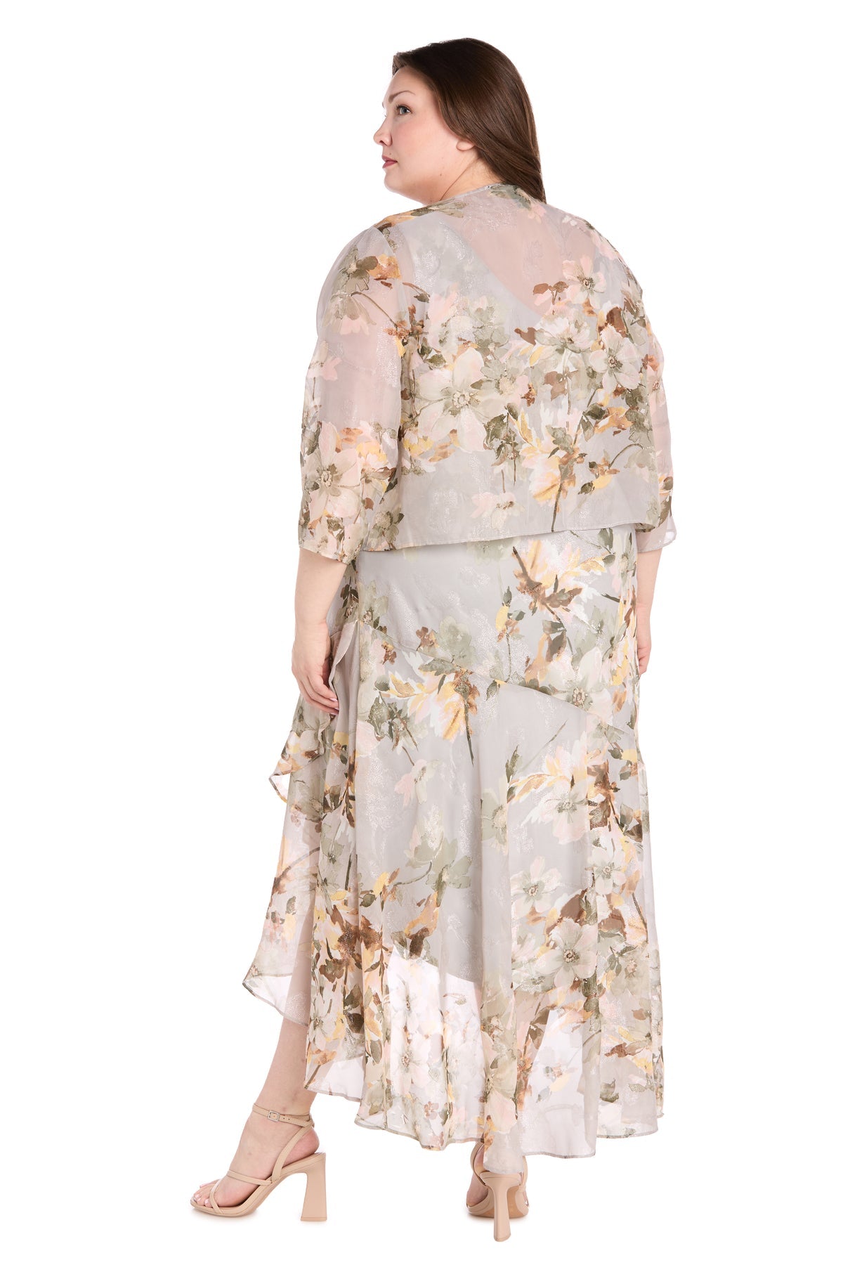 Plus Size Dresses Plus Size Mother of the Bride Printed High Low Dress Celadon