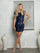 Prom Short Cap Sleeve Cocktail Party Dress Navy