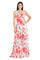Formal Dresses Long Printed Formal A Line Maxi Dress Coral/Ivory