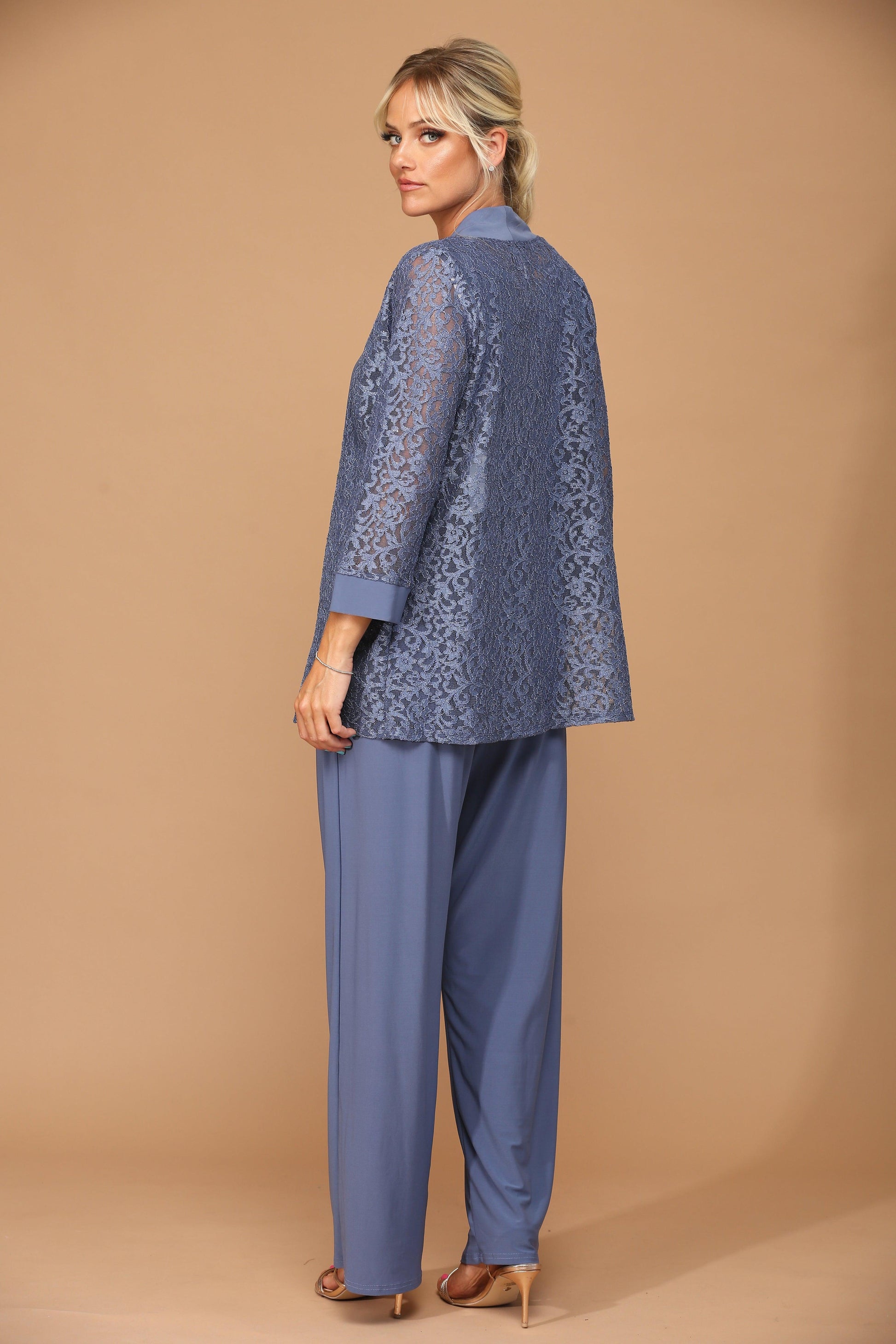 Long Formal Mother of the Bride Jacket Pant Suit