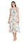 Cocktail Dresses Short Ruffle printed Cocktail Midi Length Dress Ivory/Denim