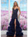 Prom Dresses Ruffle Long Formal Prom Dress Navy