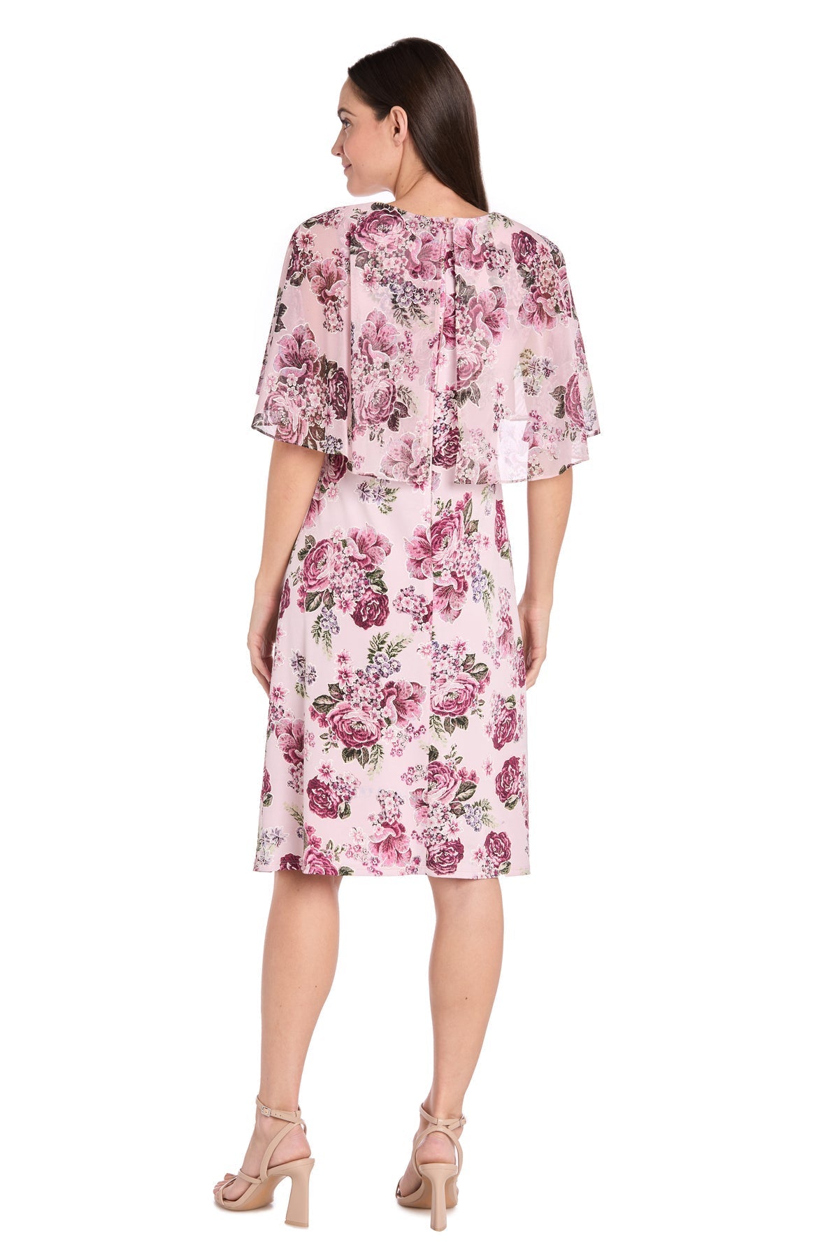 Cocktail Dresses Short Cocktail Printed Petite Knee Length Dress Blush/Pink