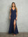 Prom Dresses Long Slit Fitted Formal Prom Dress Navy