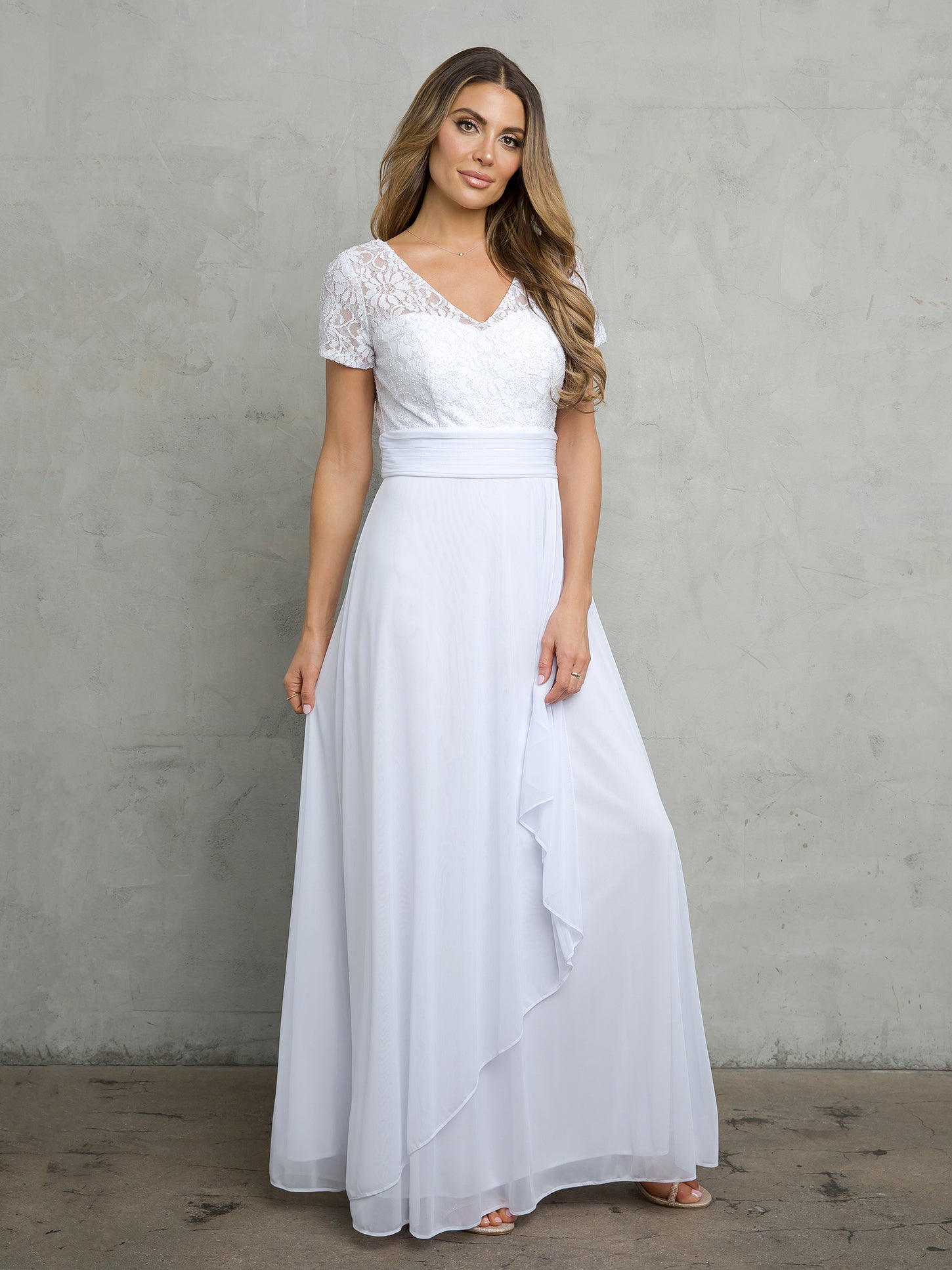 Wedding Dresses Long Lace Sequin Wedding Dress White