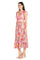 Formal Dresses Floral Print Petite Ruffle Midi Dress Coral/Multi
