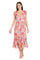 Cocktail  Dresses Floral Print Ruffle Midi Cocktail Dress Coral/Multi