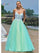 Prom Dresses Long Formal Tone Line Skirt Prom Dress Green