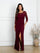 Mother of the Bride Dresses Long Formal Mother of the Bride Slit Dress Burgundy