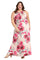 Plus Size Dresses Long Plus Size Formal Floral Print Maxi Dress Cream/Rose