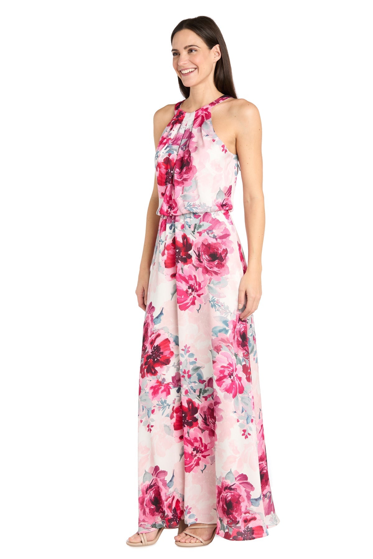 Formal Dresses Long Formal Floral Print Petite Maxi Dress Cream/Rose