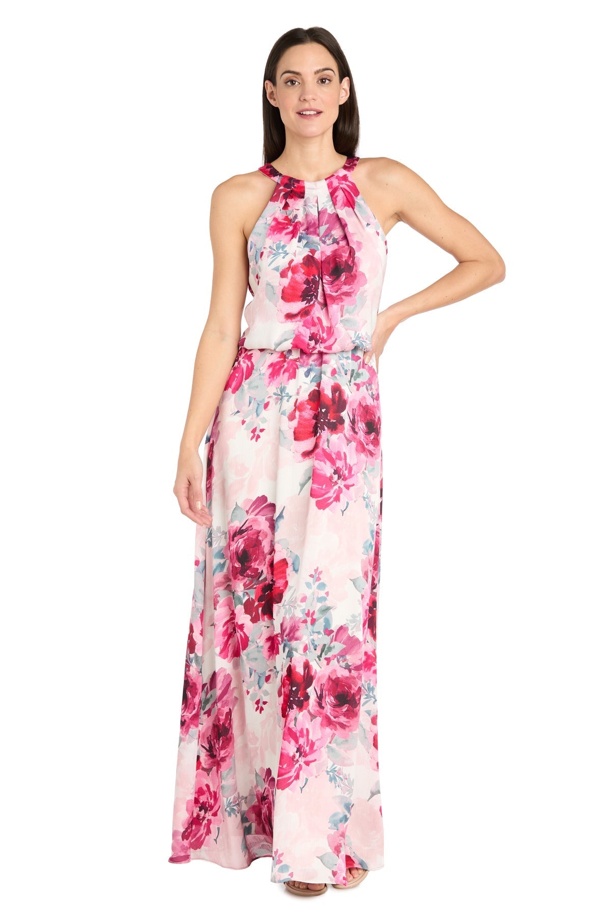 Formal Dresses Long Formal Floral Print Petite Maxi Dress Cream/Rose