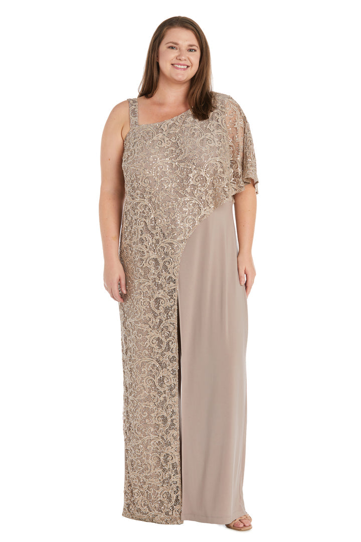 Jumpsuit Long Plus Size Sequin Formal Jumpsuit  Mocha
