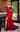 Prom Dresses Long  Fitted Formal Slit Evening Prom Dress Burgundy