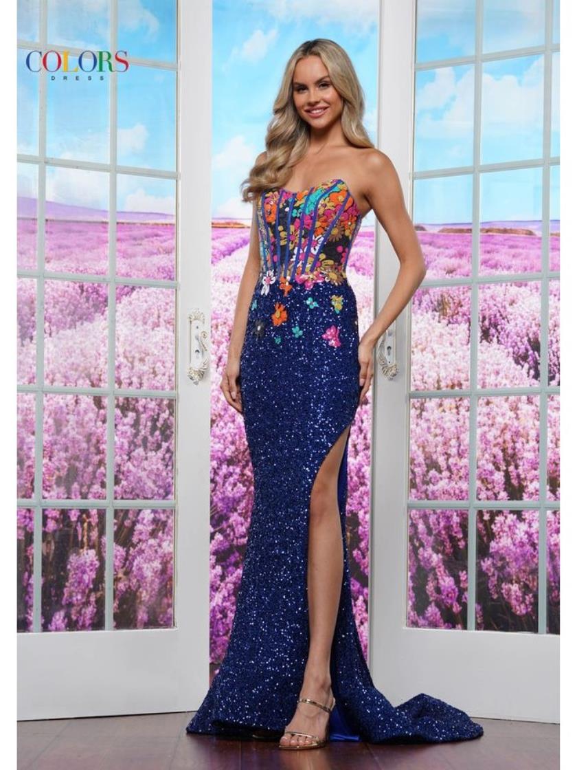 Prom Dresses Formal Long Fitted Slit Prom Dress  Royal