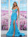 Prom Dresses Long Formal Glitter Mesh Prom Dress Turquoise