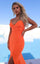 Prom Dresses Long Formal Fitted High Slit Prom Dress Orange