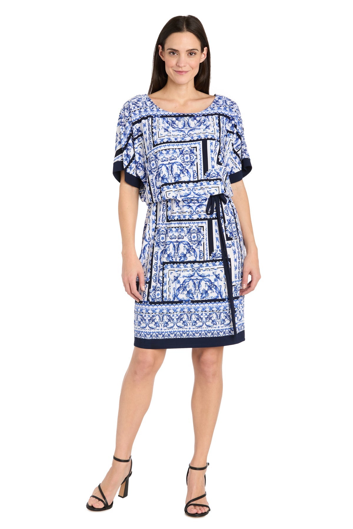 Cocktail Dresses Short Petite Cocktail Dress White/Denim