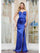 Prom Dresses Formal Fitted Long Slit Prom Dress  Royal