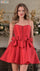 Cocktail Dresses A Line Short Pleated Cocktail Dress Red