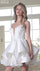Cocktail Dresses Short Cocktail 3D Floral A Line Dress Off White