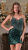 Cocktail Dresses Short Cocktail Beaded Sequin Dress Deep Green