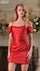 Cocktail Dresses Short Homecoming Fitted Cocktail Mini Dress Red