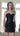 Cocktail Dresses Fitted Mini Short Metallic Cocktail Dress Black