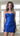 Cocktail Dresses Fitted Mini Short Metallic Cocktail Dress Royal
