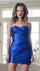 Cocktail Dresses Fitted Mini Short Metallic Cocktail Dress Royal