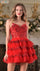 Cocktail Dresses A Line Short Cocktail Ruffle Dress Red