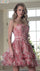 Cocktail Dresses Short Print Ruffle Mini Cocktail Dress Red