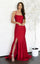 Prom Dresses Slit Long Formal Fitted Evening Prom Dress Red
