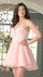 Cocktail Dresses A Line 3D Floral Short Cocktail Dress Blush