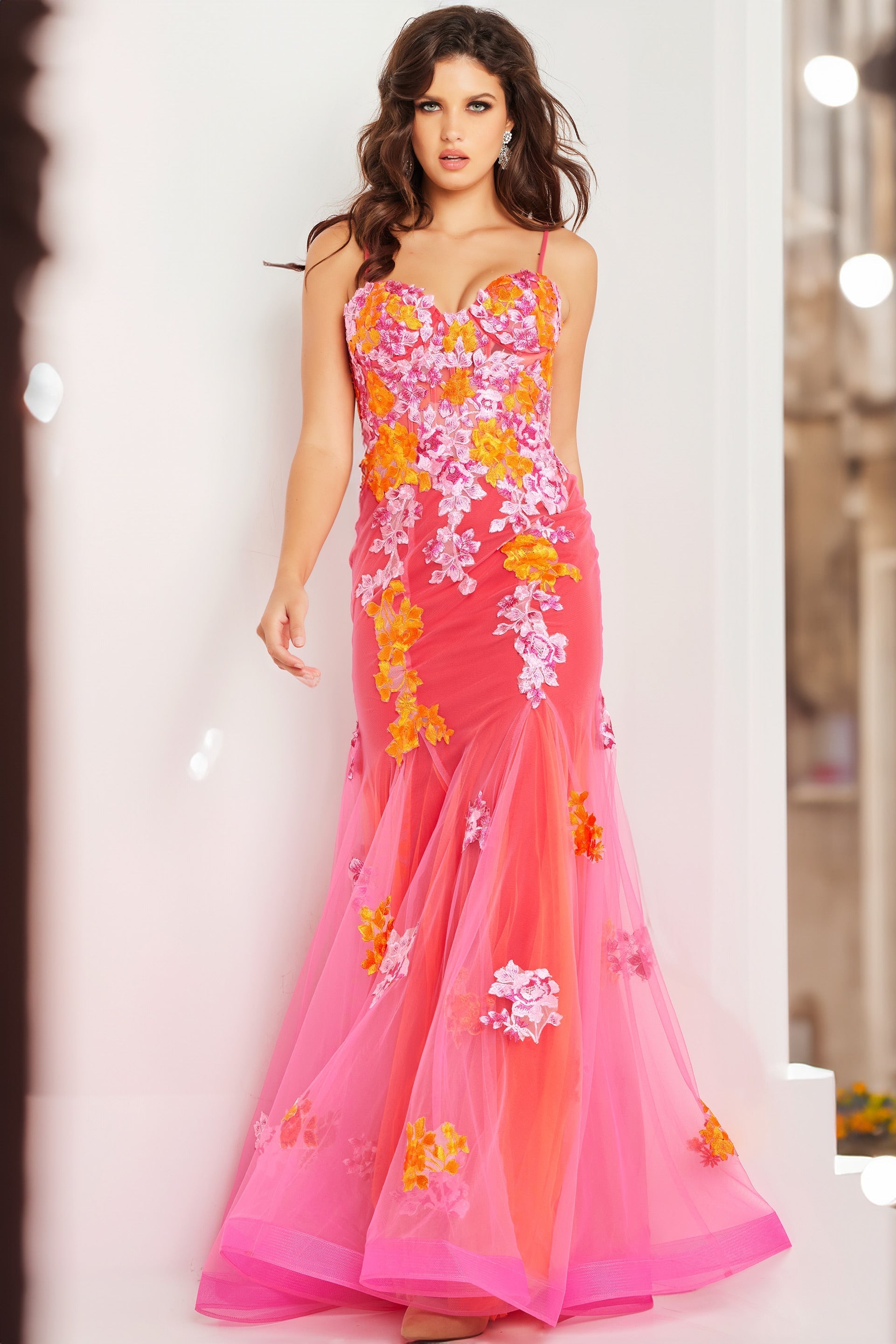 Prom Dresses Long Formal Prom Dress Pink Multi