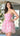 Cocktail Dresses A Line Lace Print Short Ruffle Floral Cocktail Dress Pink