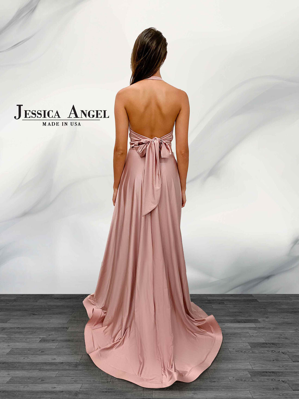 Prom Dresses A Line Long Formal Slit Prom Dress Blush